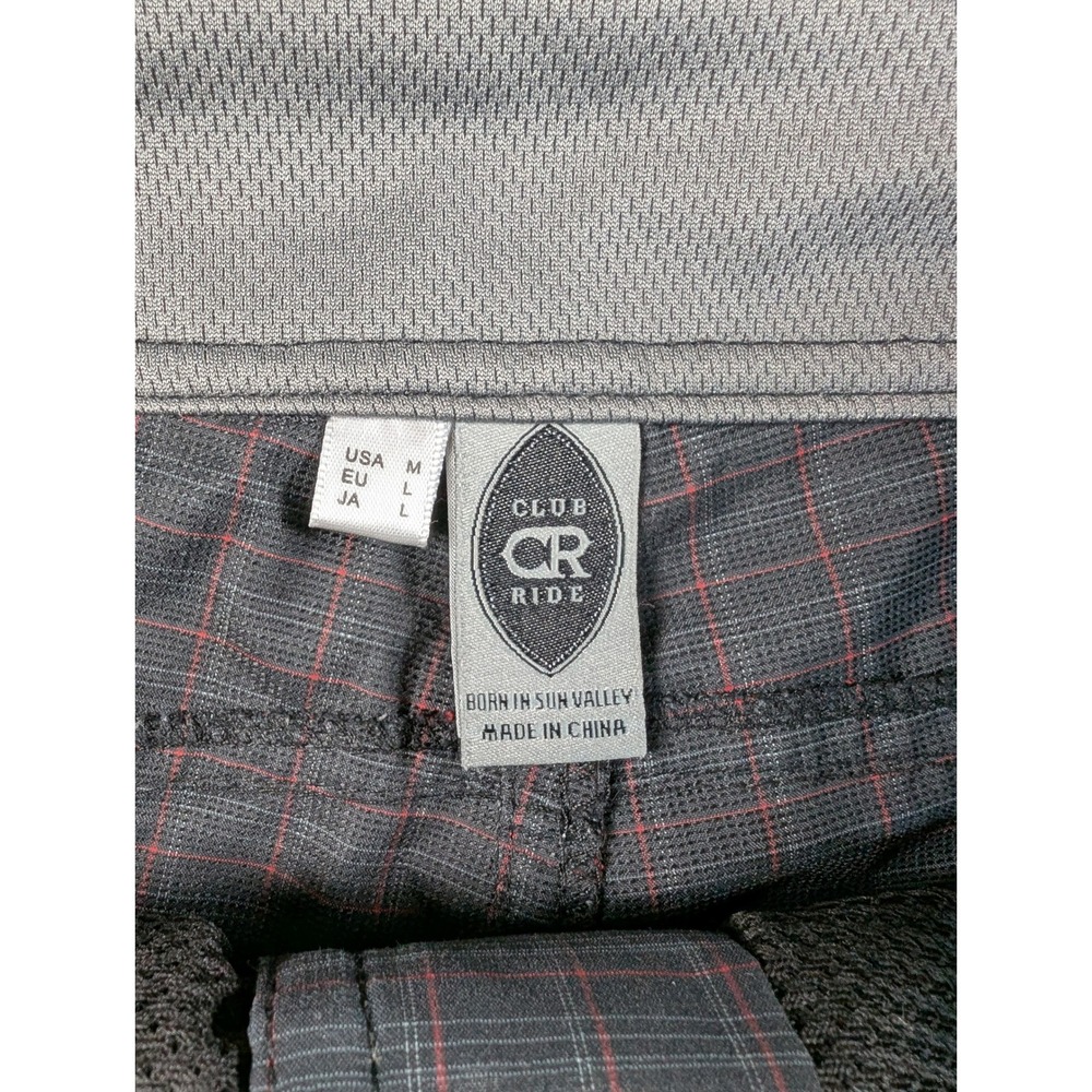Club Ride Womens Plaid Cycling Shorts Grey Red‎ Size Medium B416-WSVN - Picture 2 of 10